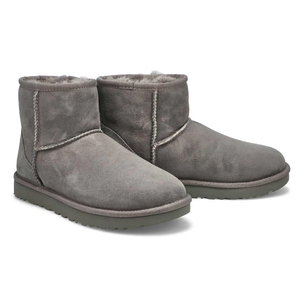 UGG Classic Mini II Boots – Grey – Size US 6 – Sheepskin